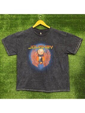 Journey Captured Album Rock Band Mineral Wash T-Shirt Size Large